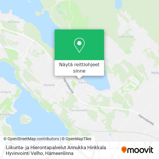 Liikunta- ja Hierontapalvelut Annukka Hinkkala Hyvinvointi Velho kartta