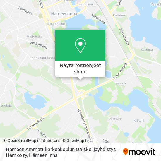 Hämeen Ammattikorkeakoulun Opiskelijayhdistys Hamko ry kartta