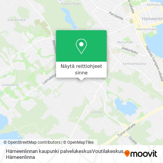 Hämeenlinnan kaupunki palvelukeskusVoutilakeskus kartta