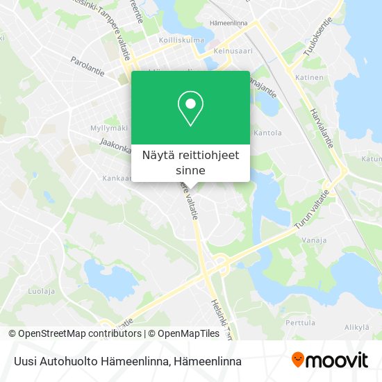 Uusi Autohuolto Hämeenlinna kartta