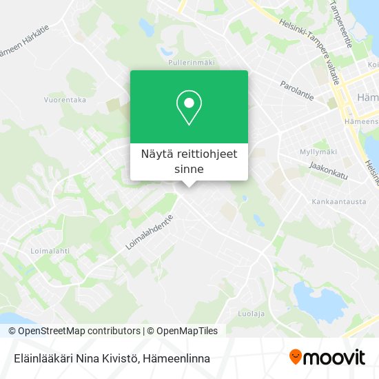 Eläinlääkäri Nina Kivistö kartta