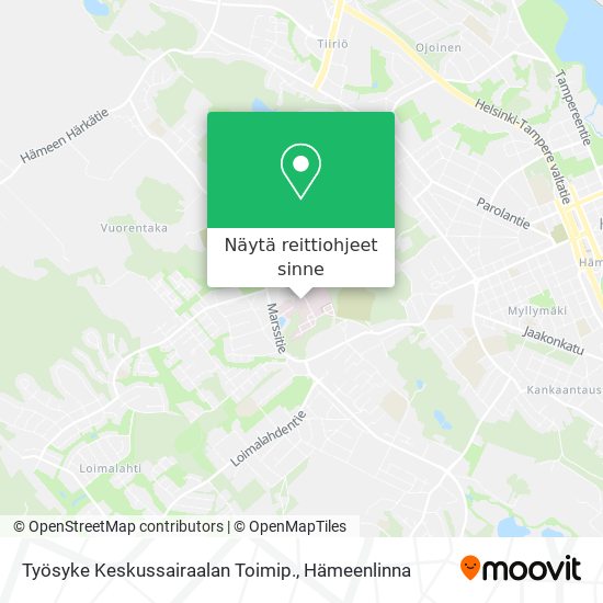 Työsyke Keskussairaalan Toimip. kartta