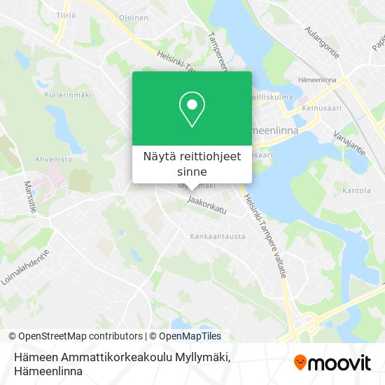 Hämeen Ammattikorkeakoulu Myllymäki kartta