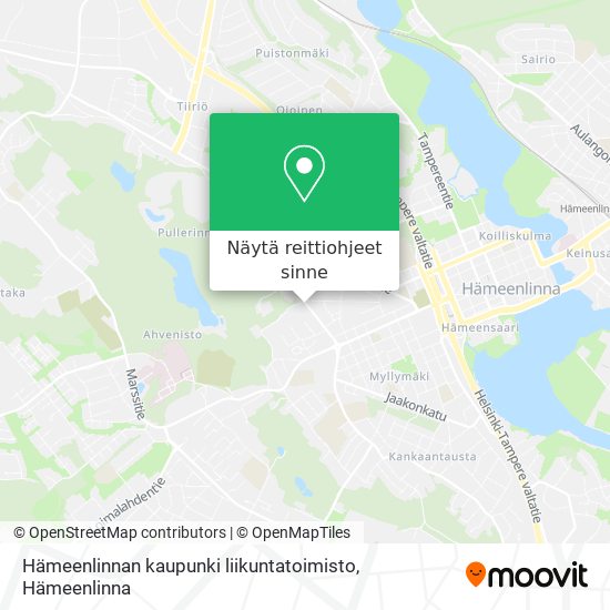 Hämeenlinnan kaupunki liikuntatoimisto kartta