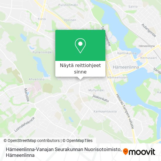 Hämeenlinna-Vanajan Seurakunnan Nuorisotoimisto kartta