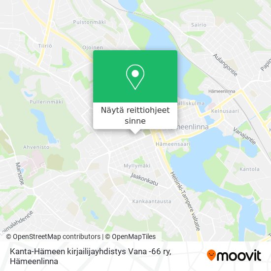 Kanta-Hämeen kirjailijayhdistys Vana -66 ry kartta