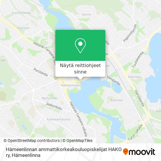 Hämeenlinnan ammattikorkeakouluopiskelijat HAKO ry kartta