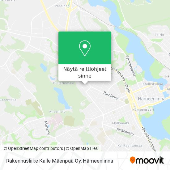 Rakennusliike Kalle Mäenpää Oy kartta