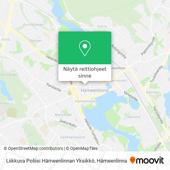 Liikkuva Poliisi Hämeenlinnan Yksikkö kartta