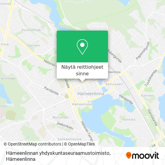 Hämeenlinnan yhdyskuntaseuraamustoimisto kartta