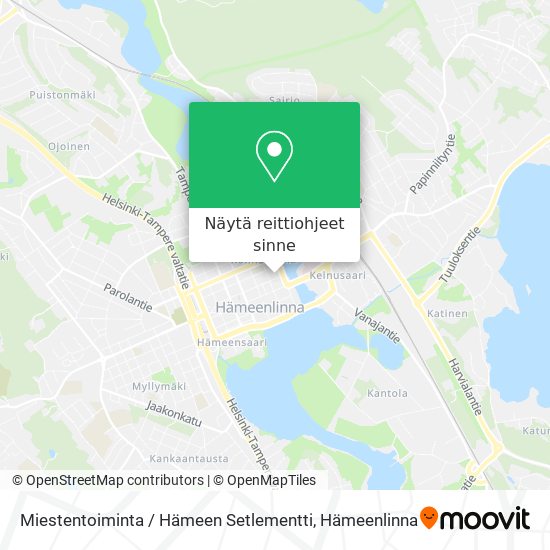 Miestentoiminta / Hämeen Setlementti kartta