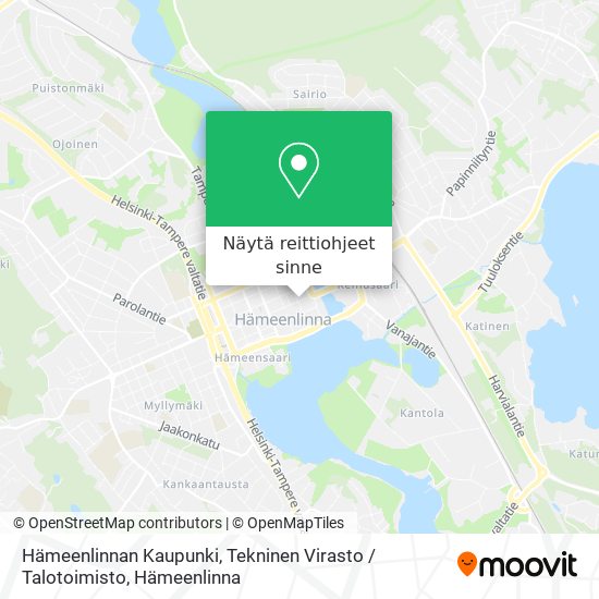 Hämeenlinnan Kaupunki, Tekninen Virasto / Talotoimisto kartta