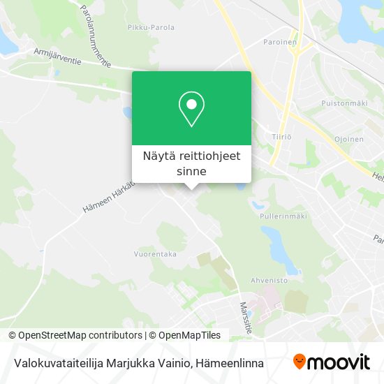 Valokuvataiteilija Marjukka Vainio kartta