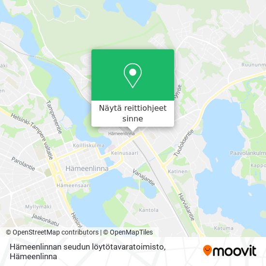 Hämeenlinnan seudun löytötavaratoimisto kartta