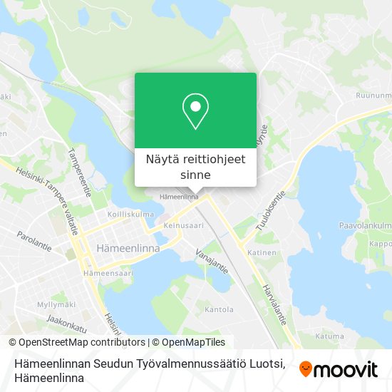 Hämeenlinnan Seudun Työvalmennussäätiö Luotsi kartta
