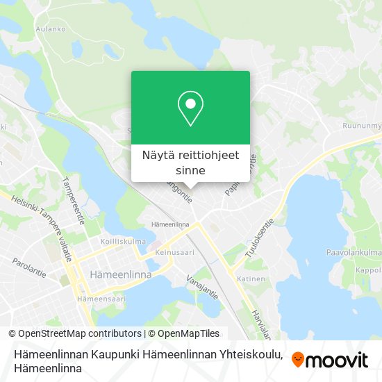 Hämeenlinnan Kaupunki Hämeenlinnan Yhteiskoulu kartta