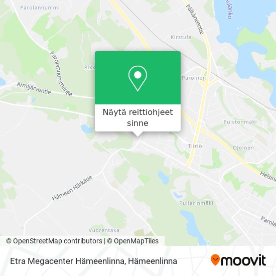 Etra Megacenter Hämeenlinna kartta
