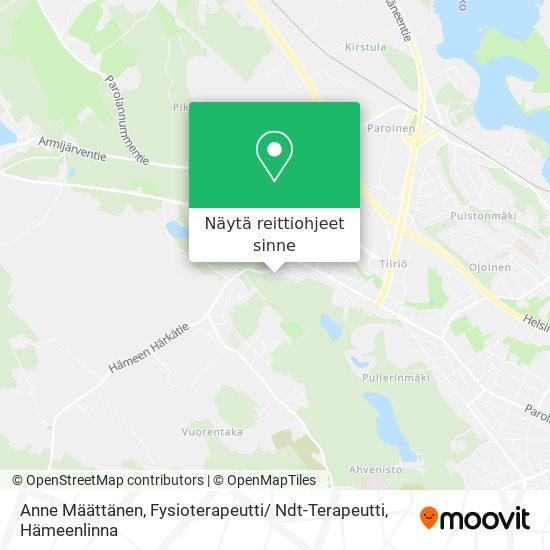 Anne Määttänen, Fysioterapeutti/ Ndt-Terapeutti kartta