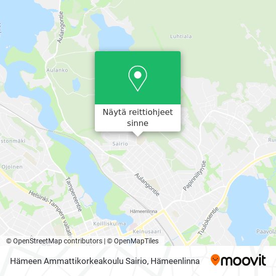 Hämeen Ammattikorkeakoulu Sairio kartta
