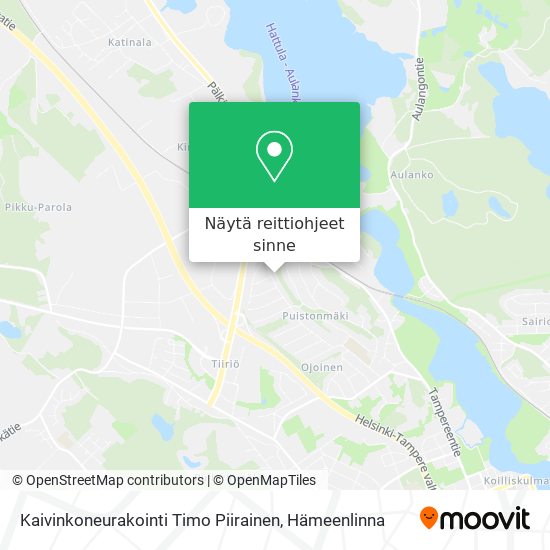 Kaivinkoneurakointi Timo Piirainen kartta