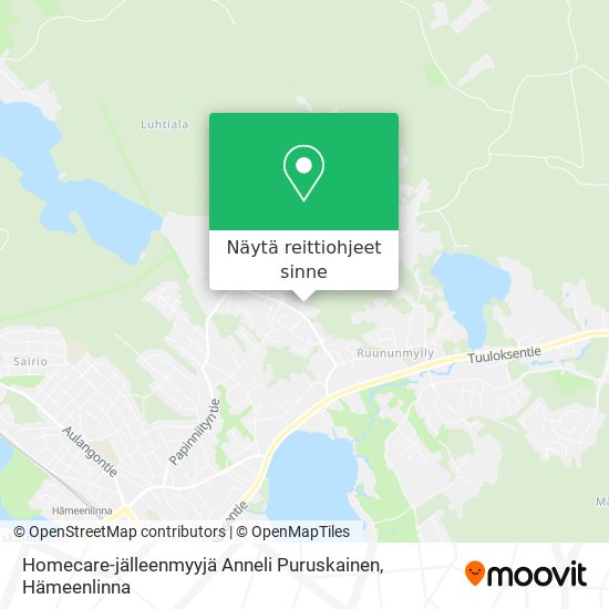 Homecare-jälleenmyyjä Anneli Puruskainen kartta