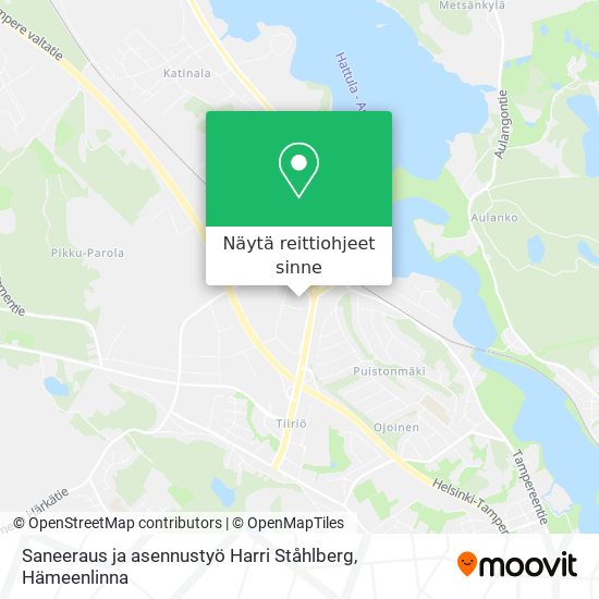 Saneeraus ja asennustyö Harri Ståhlberg kartta