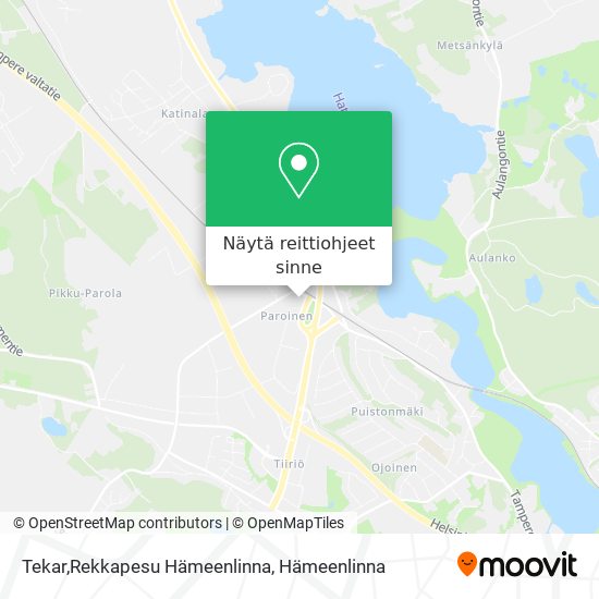 Tekar,Rekkapesu Hämeenlinna kartta