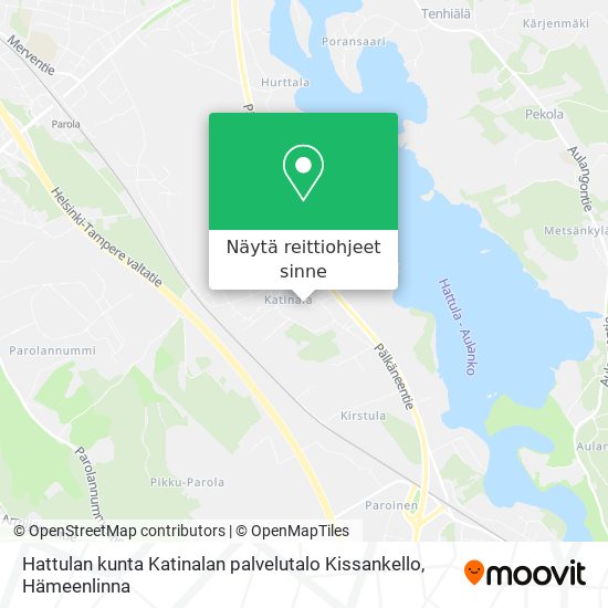 Hattulan kunta Katinalan palvelutalo Kissankello kartta