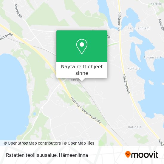 Ratatien teollisuusalue kartta