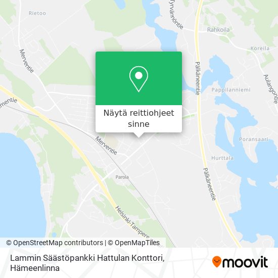 Lammin Säästöpankki Hattulan Konttori kartta