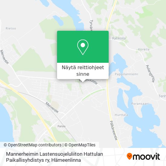 Mannerheimin Lastensuojeluliiton Hattulan Paikallisyhdistys ry kartta