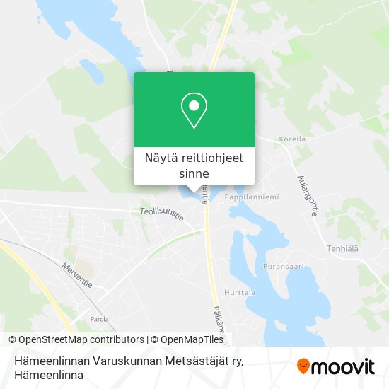 Hämeenlinnan Varuskunnan Metsästäjät ry kartta