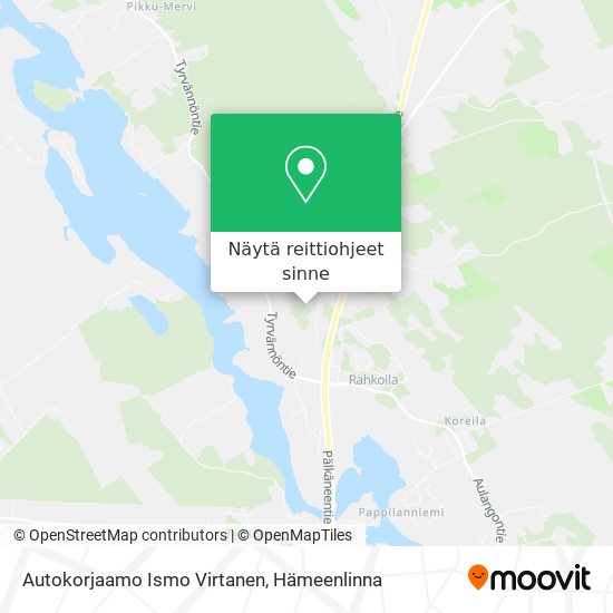 Autokorjaamo Ismo Virtanen kartta