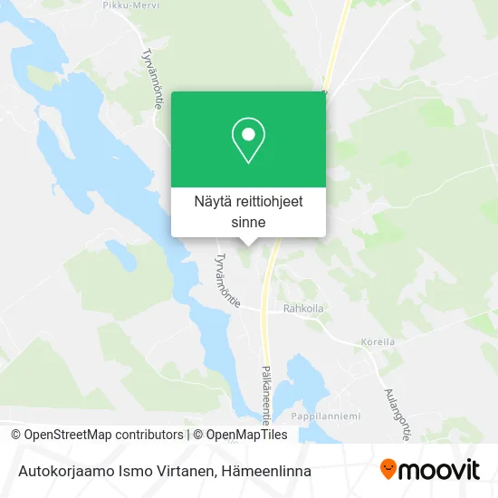 Autokorjaamo Ismo Virtanen kartta