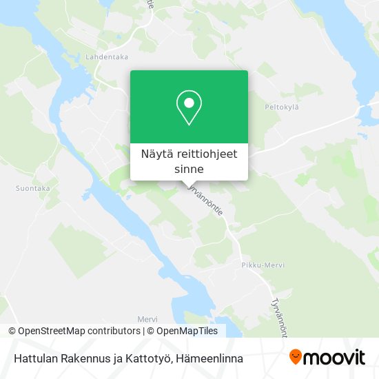 Hattulan Rakennus ja Kattotyö kartta