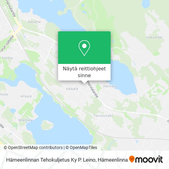 Hämeenlinnan Tehokuljetus Ky P. Leino kartta