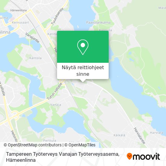 Tampereen Työterveys Vanajan Työterveysasema kartta