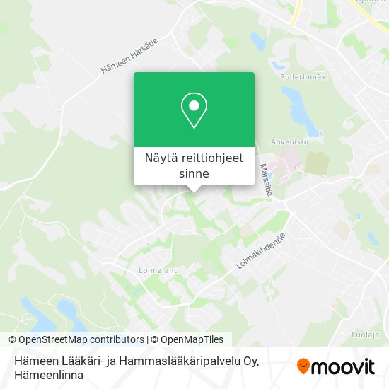 Hämeen Lääkäri- ja Hammaslääkäripalvelu Oy kartta