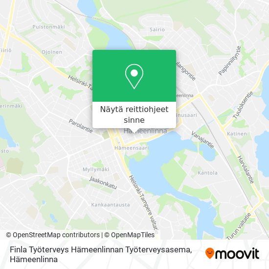 Finla Työterveys Hämeenlinnan Työterveysasema kartta