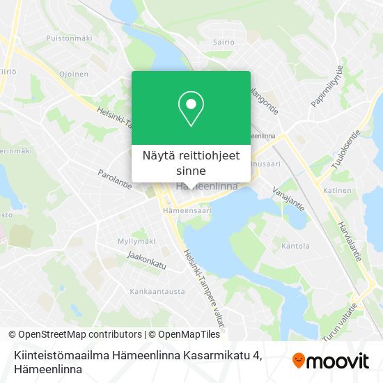 Kiinteistömaailma Hämeenlinna Kasarmikatu 4 kartta