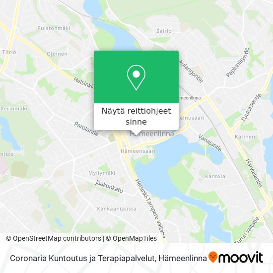 Coronaria Kuntoutus ja Terapiapalvelut kartta