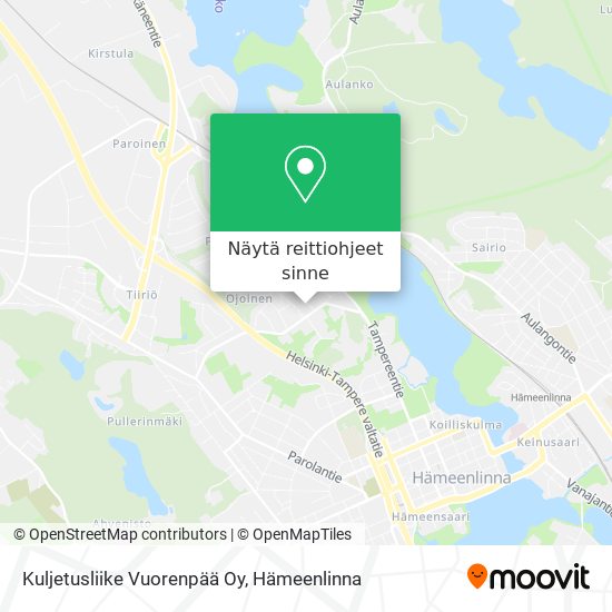 Kuljetusliike Vuorenpää Oy kartta