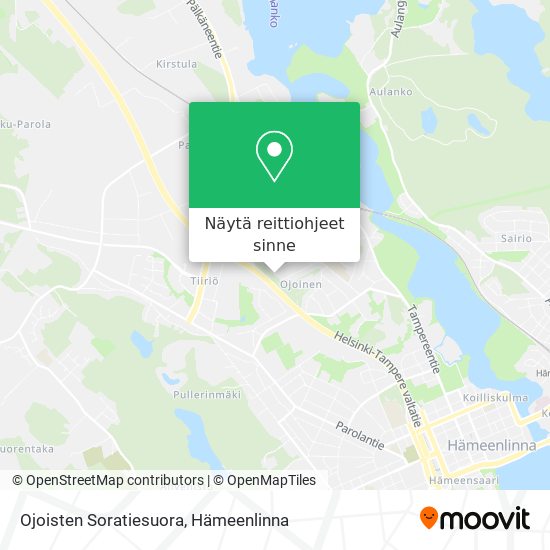 Ojoisten Soratiesuora kartta