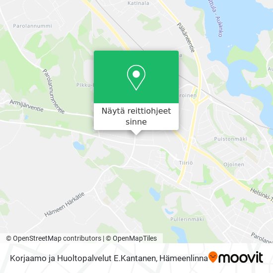 Korjaamo ja Huoltopalvelut E.Kantanen kartta