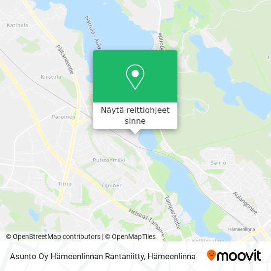 Asunto Oy Hämeenlinnan Rantaniitty kartta