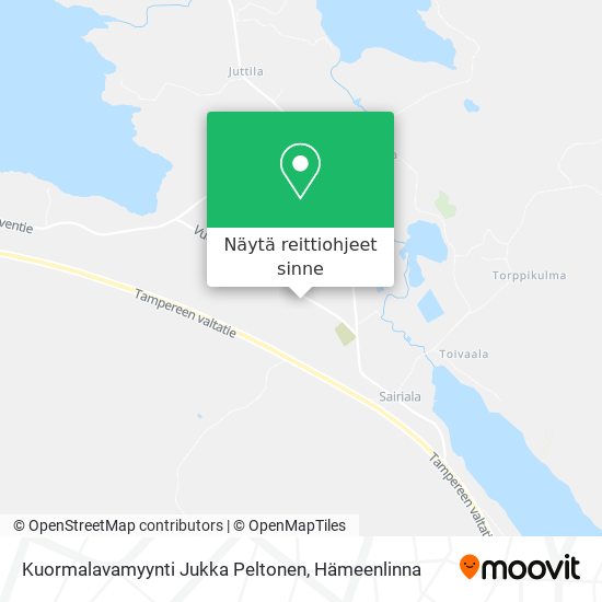 Kuormalavamyynti Jukka Peltonen kartta