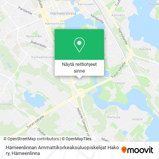 Hämeenlinnan Ammattikorkeakouluopiskelijat Hako ry kartta
