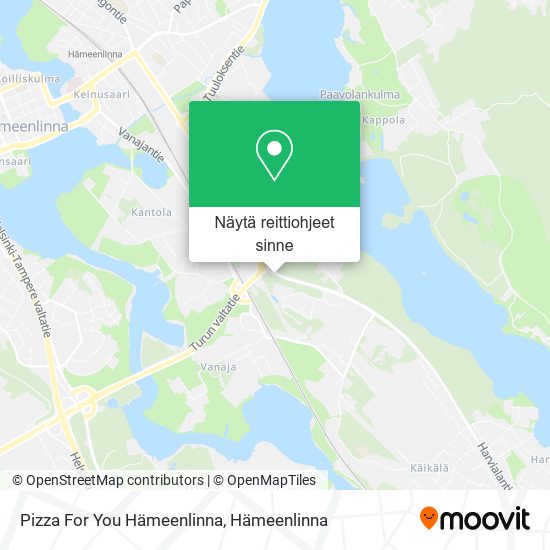 Pizza For You Hämeenlinna kartta