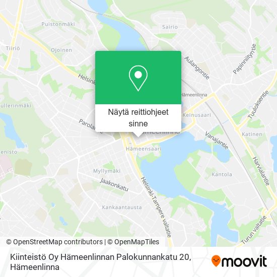 Kiinteistö Oy Hämeenlinnan Palokunnankatu 20 kartta