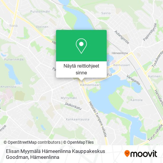Elisan Myymälä Hämeenlinna Kauppakeskus Goodman kartta